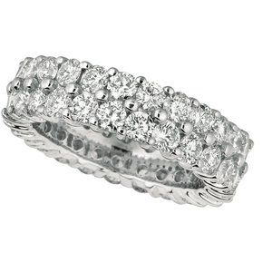4.30 Carat Natural 2 Row Diamond Eternity Ring